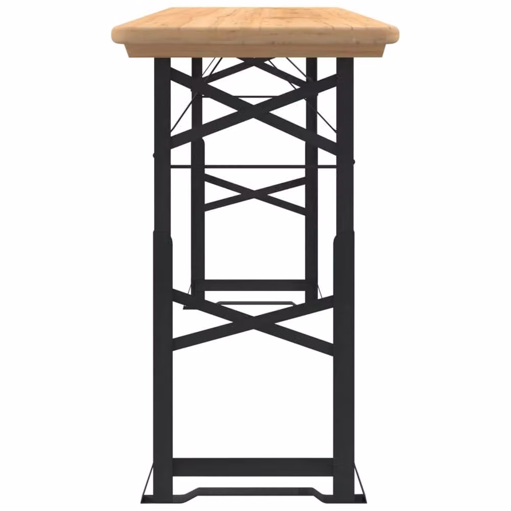 Berkfield Home Beautiful Folding Beer Table in Brown Solid Wood Fir, W: 170 cm, D: 50 cm, H: 75/105 cm – 3
