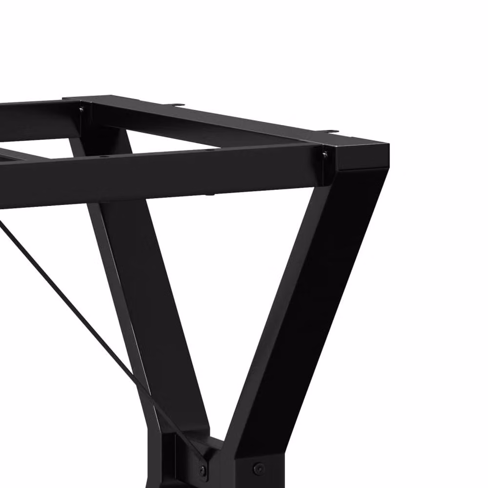 Berkfield Home Y-Frame Dining Table Legs in Black Matt Steel, W/D/H: 60 x 40 x 73 cm – 4