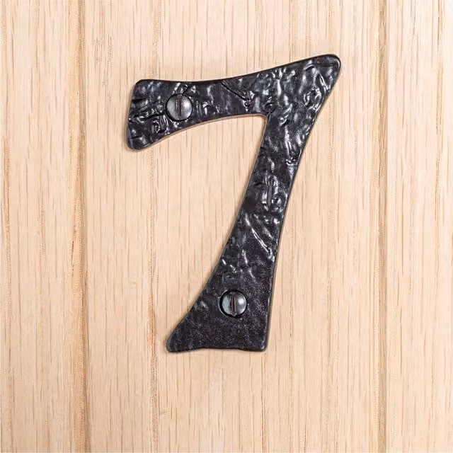 Hammer and Tongs Rustic Iron Number 7 Wall Numeral, Grey, Pack of 2, Height: 9 cm