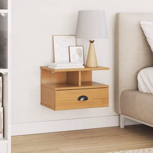 vidaXL Bedside Cabinet in Honey Brown, Solid Pine Wood, W/D/H: 40 x 31 x 27 cm – 2
