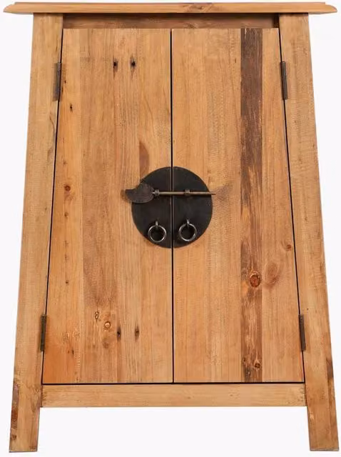 Berkfield Home Solid Pinewood Bathroom Side Cabinet in Brown, W/D/H: 59 x 32 x 80 cm
