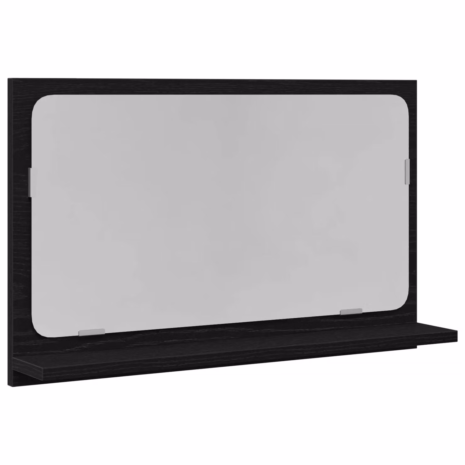 Berkfield Home Black Oak Wall Mounted Bathroom Mirror, W: 60 cm, D: 10.5 cm, H: 37 cm – 2