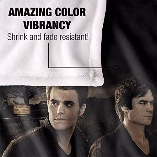 LOGOVISION Vampire Diaries Brothers Super Soft Fleece Throw Blanket, White and Multicolour, W: 152 cm, D: 127 cm – 3