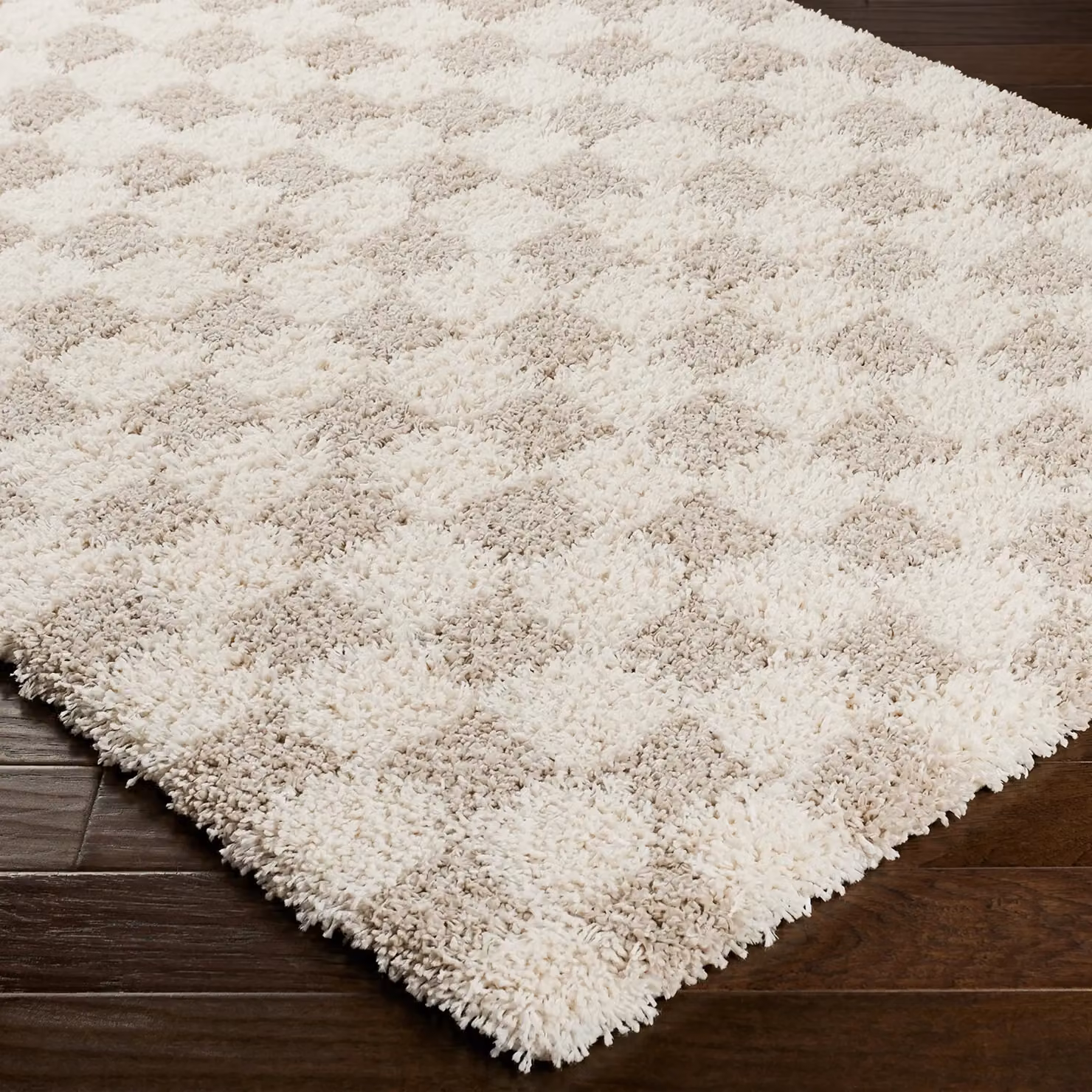Livabliss Urban Checkerboard Plush Pile Living Room Rug in Light Beige, Yellow, Black and Pink, W: 80 cm, L: 220 cm – 3