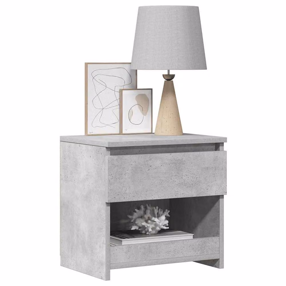 Berkfield Home Bedside Cabinet in Concrete Grey, W/D/H: 40 x 30 x 39 cm – 3