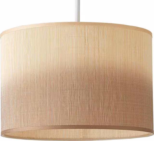 ValueLights Mollie Ombre Natural Bamboo Easy Fit Cylinder Ceiling Lamp Shade in Brown and Beige