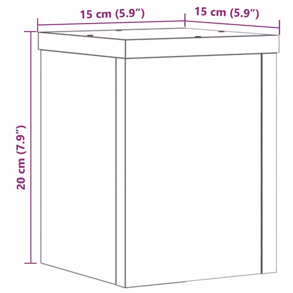 Berkfield Home Set of 2 Square Wood Tabletop Plant Stands in Brown, W/D/H: 15 x 15 x 20 cm – 7