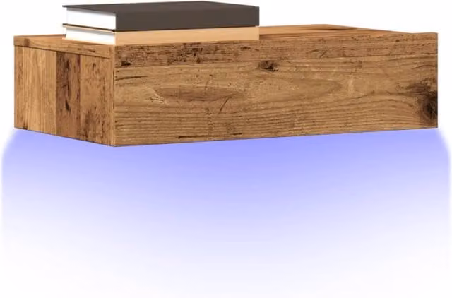 Berkfield Home TV Cabinets with LED Lights, 2 Piece Set, Brown, W/D/H: 60 x 35 x 15.5 cm