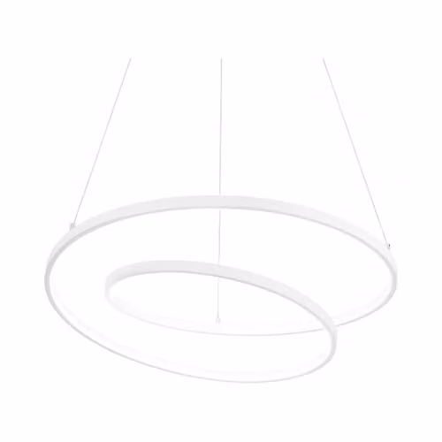 Netlighting Oz LED Decorative Swirl Ring Pendant Light, White, Warm White 3000K, Height Adjustable