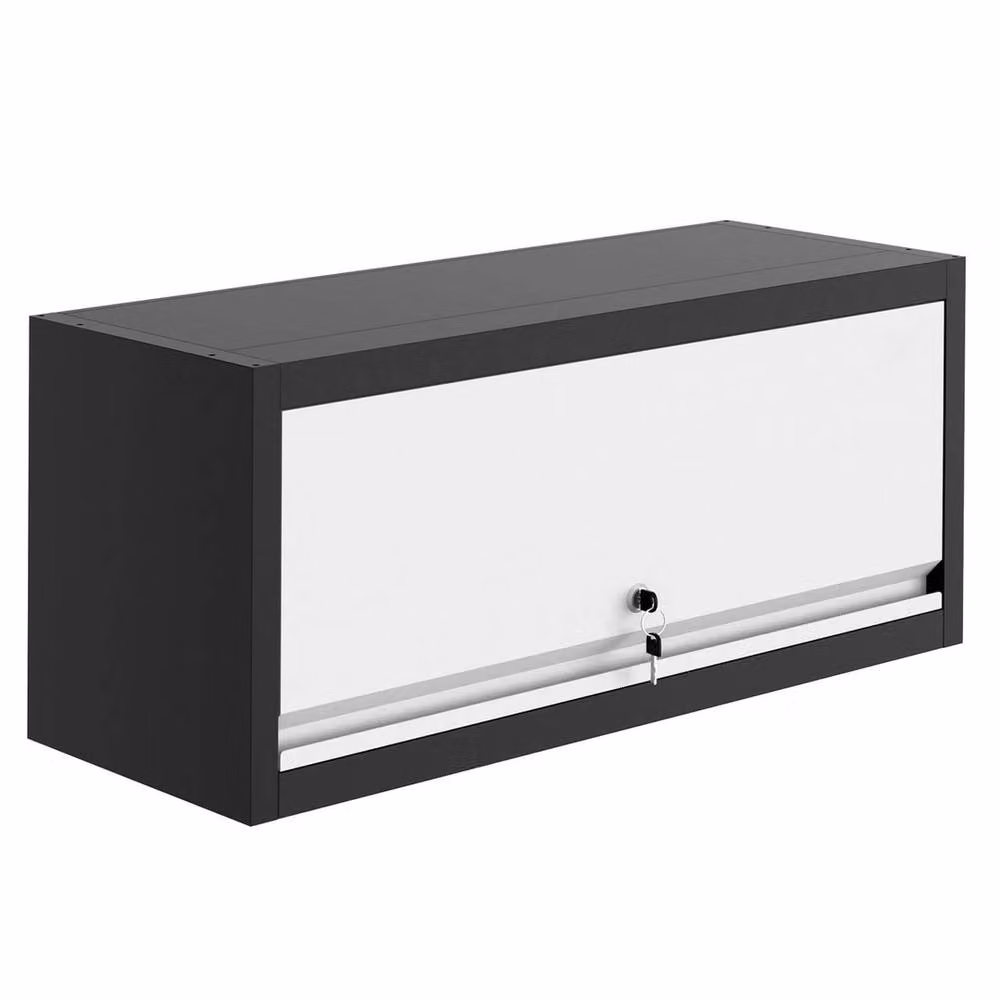 VOGREX Matt Black Steel Wall Mounted Garage Tool Storage Cabinet – 3