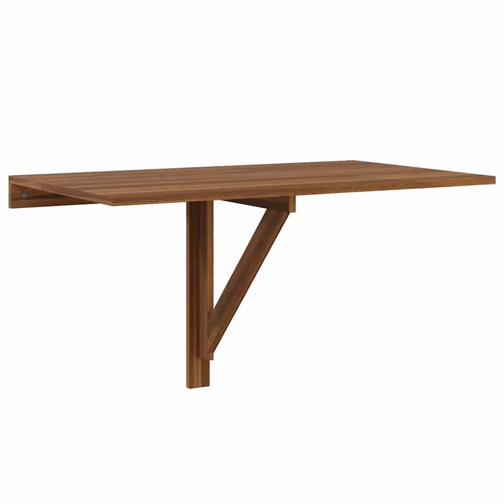 Berkfield Home Folding Wall Table in Brown Oak, W/D/H: 100 x 60 x 56 cm – 2