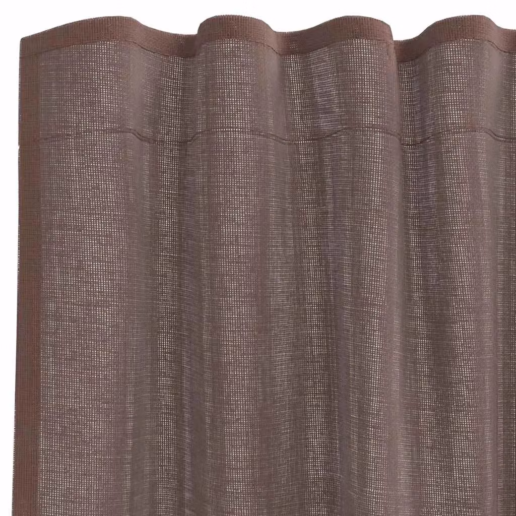 Berkfield Home Brown Transparent Voile Fabric Curtains with Rod Pockets, 2 Pack, W: 140 cm, H: 260 cm – 4