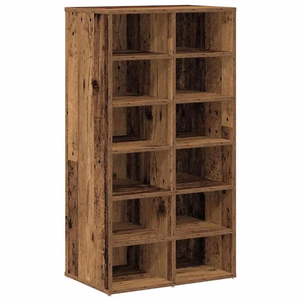 Berkfield Home Rustic Old Wood Shoe Rack in Brown, W/D/H: 54 x 34 x 100.5 cm – 2