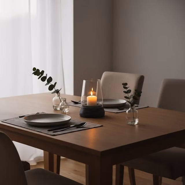 Orsina Kira Modern Grey Marble and Transparent Glass Pillar Candle Holder