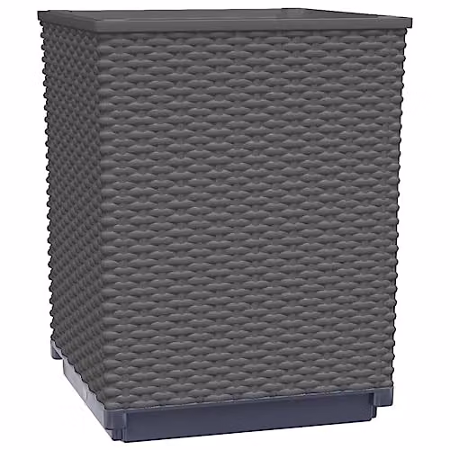vidaXL Set of 4 Black Polypropylene Planter Tubs, W/D/H: 30 x 30 x 37 cm – 4