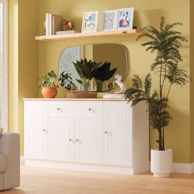 Ready Assembled 2 U Cambridge White 4 Door 1 Drawer Wide Unit – 1