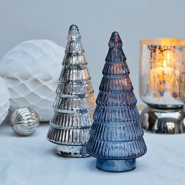 Ivyline Juniper Blue Glass Tree, H31 x D14 cm – 1