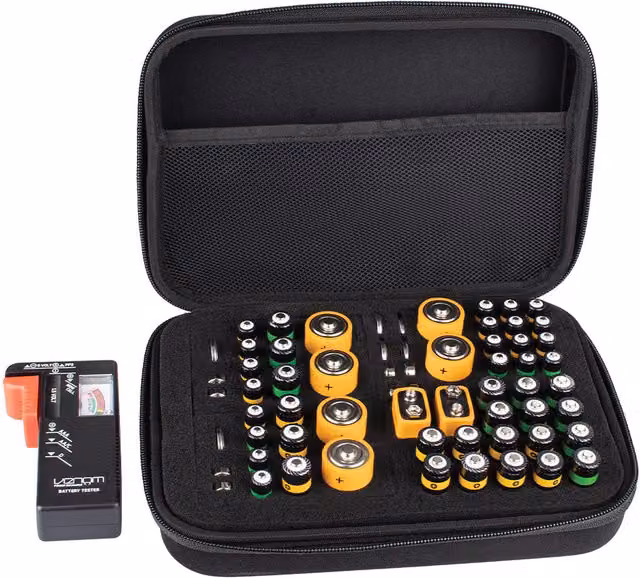 Venom Battery Storage Case with Battery Charge Tester - Black