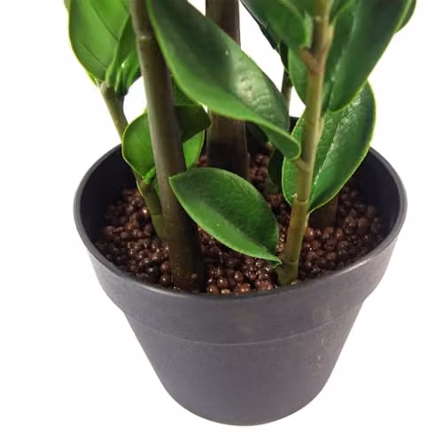 Leaf Design UK Realistic Large Artificial Zanzibar Gem Foliage Plant in Green Pot, Height: 75 cm – 4