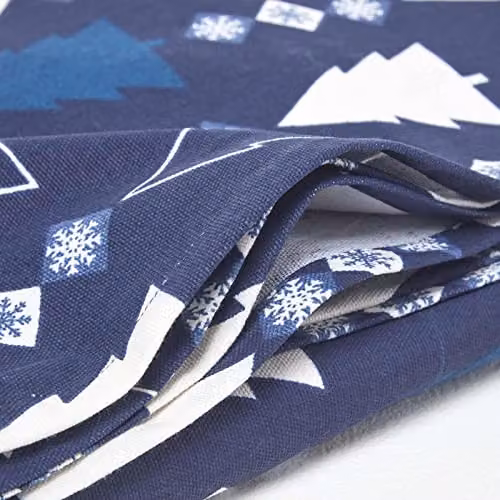 Homescapes Blue Winterland Cotton Round Christmas Tablecloth, Diameter: 178 cm – 4