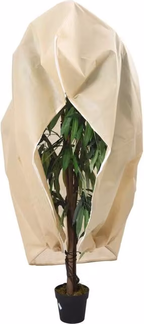 Berkfield Home Plant Fleece Cover with Zip in Beige, W: 3.93 m, D: 3.5 m – 1