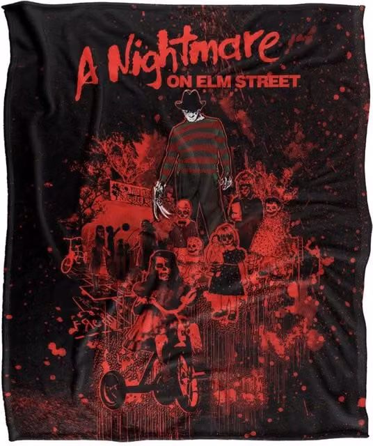 Warner Brothers Nightmare On Elm Street Silky Touch Super Soft Throw Blanket in White, W: 152 cm, D: 127 cm