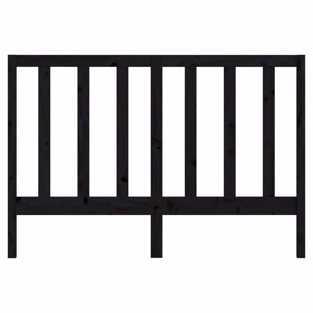 Berkfield Home Black Rustic Solid Wood Pine Bed Headboard W: 146 cm, D: 4 cm, H: 100 cm – 3