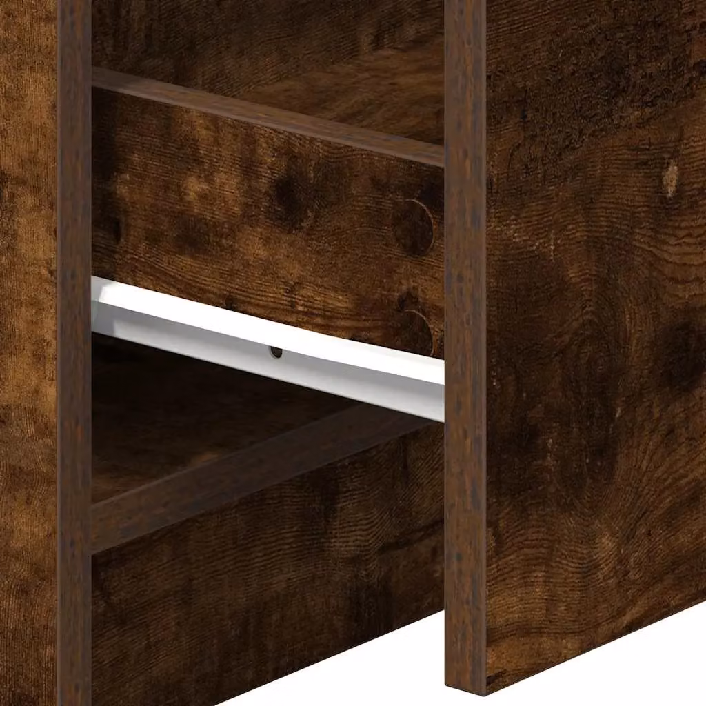 Berkfield Home Bedside Cabinet with 2 Drawers in Smoked Oak Brown, W/D/H: 40 x 36 x 50 cm – 6