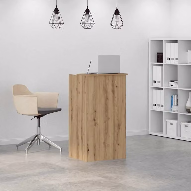 Berkfield Home Artisan Oak Reception Desk in Brown, W/D/H: 55 x 50 x 103.5 cm
