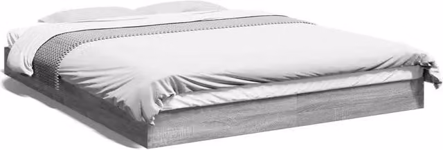 Berkfield Home Sonoma Bed Frame in Grey, W/D/H: 160 x 200 x 17 cm