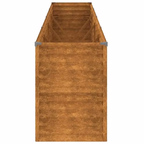 vidaXL Brown Corten Steel Raised Bed for Vegetable, Herb or Ornamental Gardens, W: 385 cm, D: 50 cm, H: 69 cm – 3