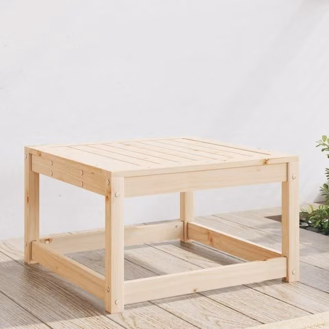 Berkfield Home Rustic Solid Pine Garden Footstool in Brown