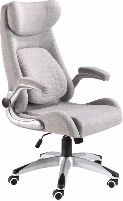 Angel Cerda Grey Fabric Swivel Task Chair with Armrests and Castors