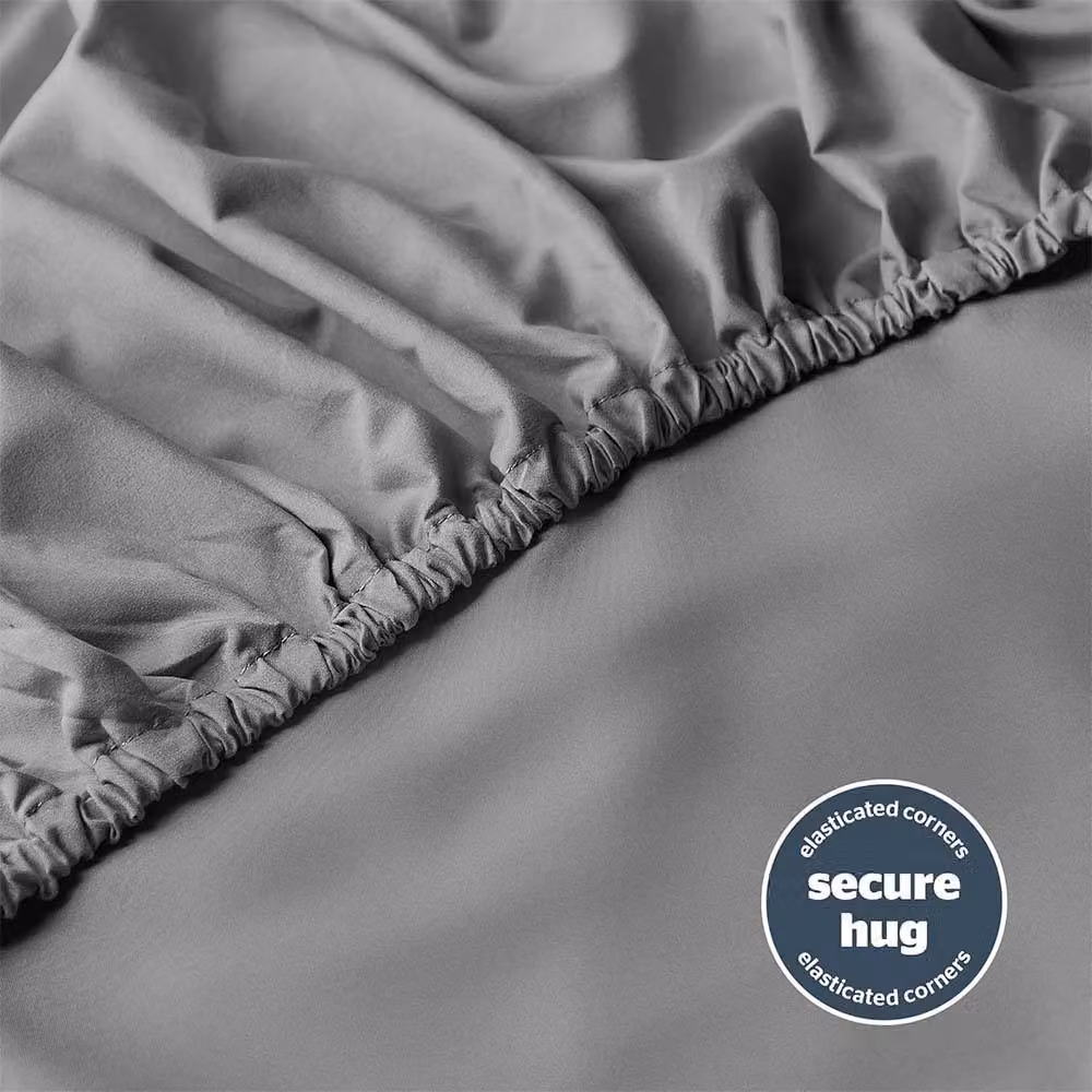 Silentnight Supersoft Fitted Sheet Double, White or Grey, W: 140 cm, D: 200 cm – 2