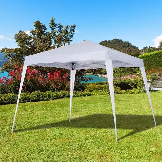 Outsunny Pop up Garden Tent, White, W/D: 240 x 240 cm
