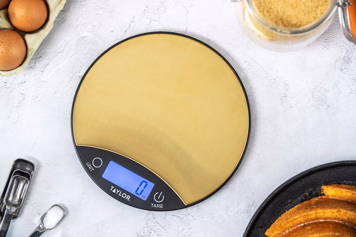 Taylor Pro Digital Kitchen Scale with Tare and Unit Conversion, 5kg Capacity, Black and Grey Metal – 5