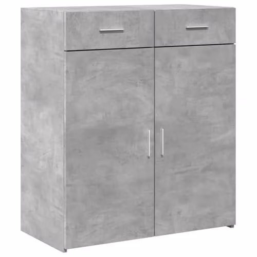 vidaXL Modern Sideboard in Concrete Grey, Engineered Wood, W/D/H: 80 x 42.5 x 93 cm – 1