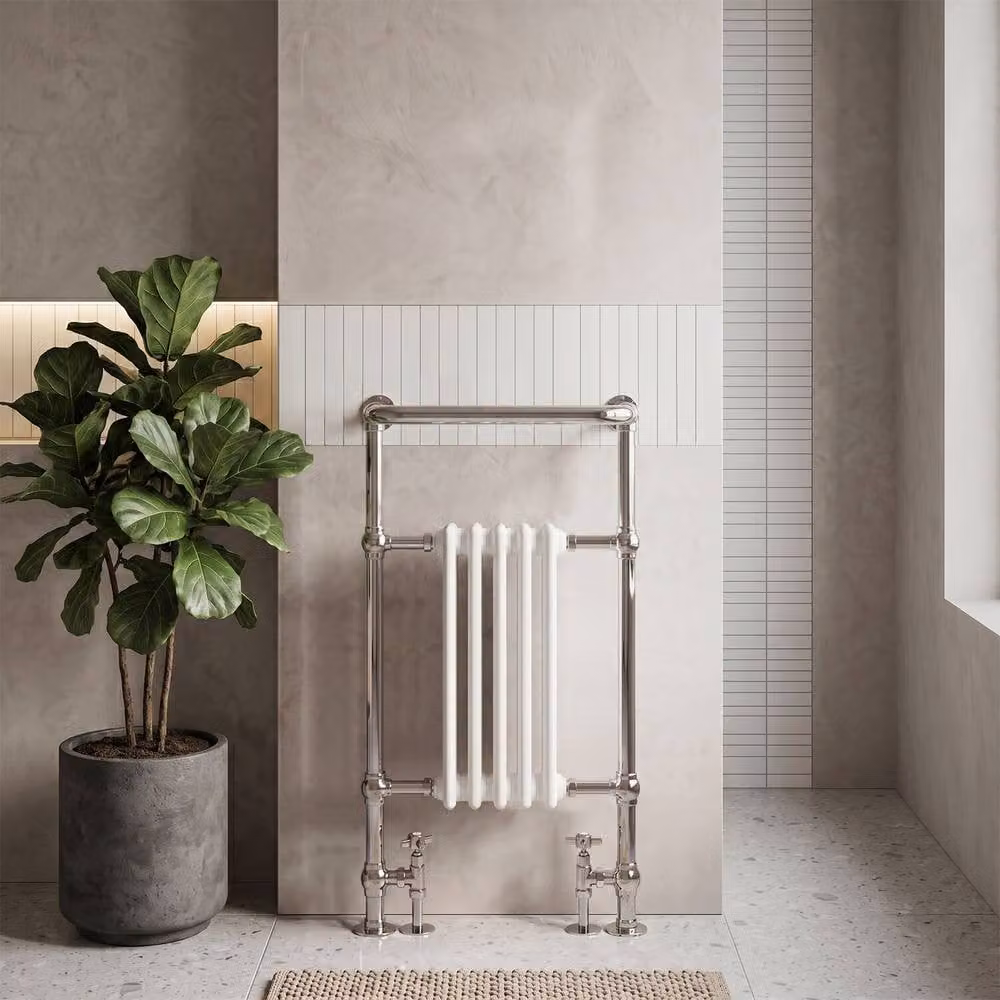 Balterley Harrington Steel Towel Radiator in Silver, H 96.5 cm x W 54.0 cm – 4