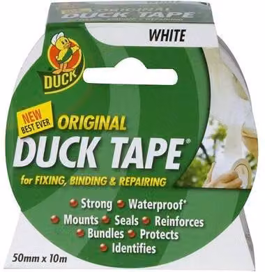Sellotape Duck Tape Original White Cloth Duct Tape, W: 5 cm, L: 10 m – 4