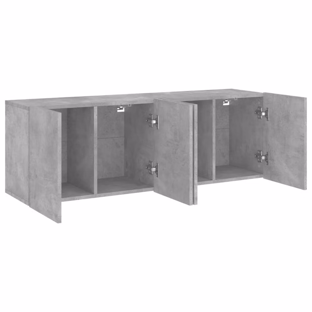Berkfield Home Wall-mounted TV Cabinets in Concrete Grey, 2 Piece Set, W/D/H: 60 x 30 x 41 cm – 4