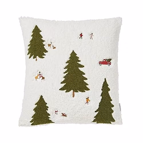 Catherine Lansfield Cosy Boucle Christmas Tree Cushion in Beige and White, W/D/H: 45 x 45 x 45 cm – 3