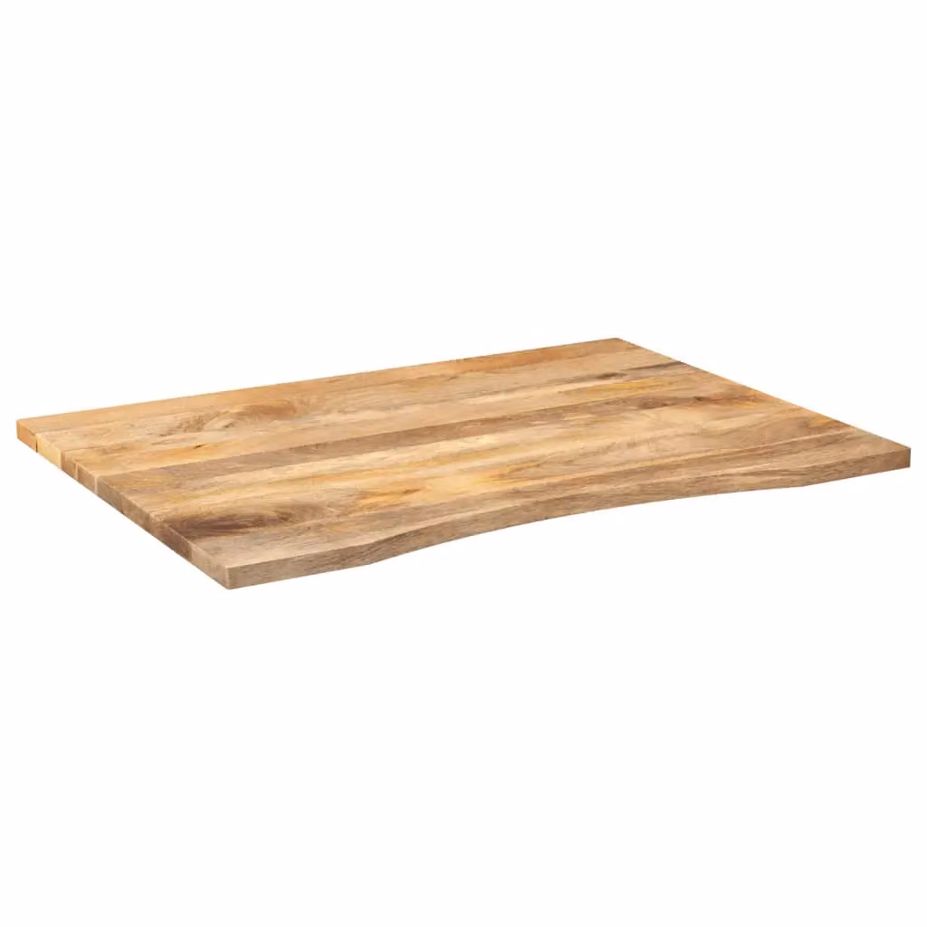 Berkfield Home Curved Solid Wood Mango Desk Top in Brown, W: 100 cm, D: 80 cm, H: 2.5 cm – 2
