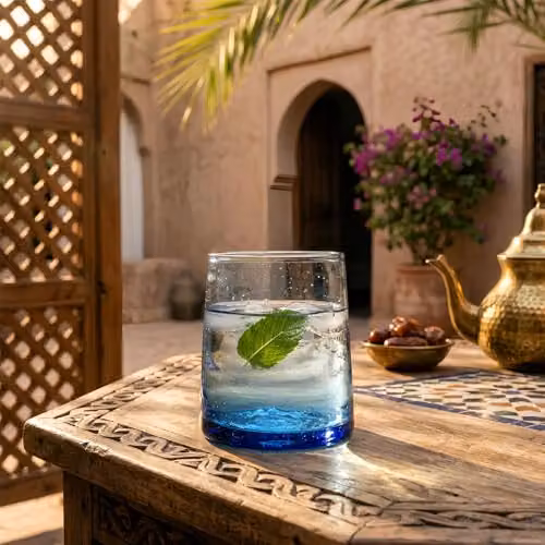 Nicola Spring Merzouga Blue Glass Tumblers, 200ml, Pack of 6 – 3