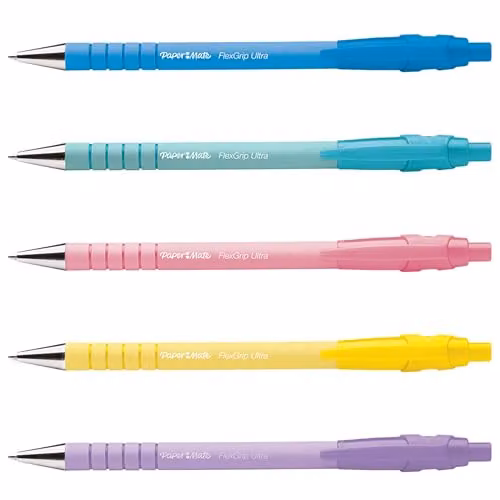 Paper Mate Flexgrip Ultra Pastel Ballpoint Pens with Black Ink, Pack of 5 – 2