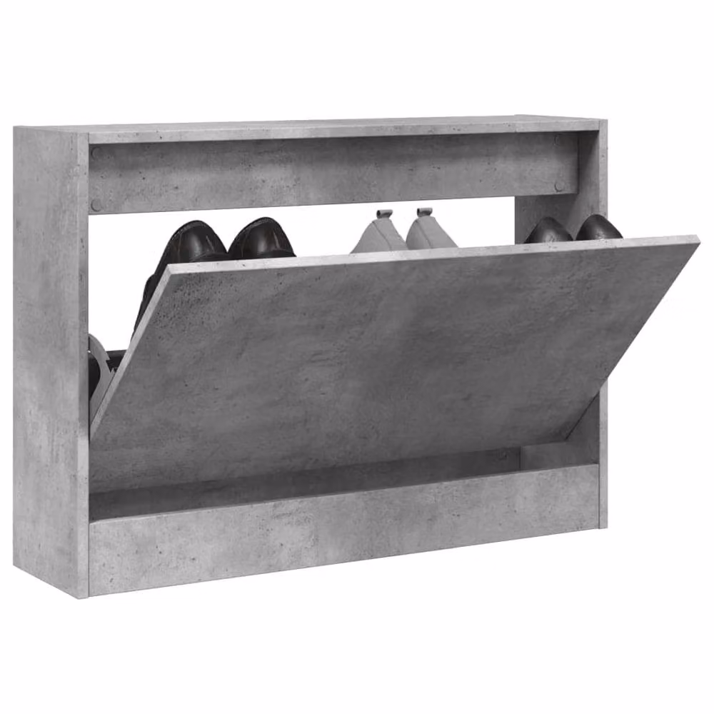 Berkfield Home Wall Mounted Industrial Shoe Cabinet in Grey, W/D/H: 80 x 21 x 57 cm – 2