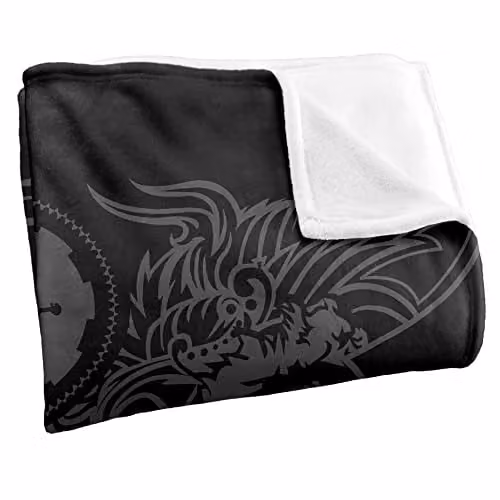LOGOVISION AC/DC Black Ice Silky Touch Super Soft Throw Blanket, White and Black, W/D/H: 152 x 127 cm – 2