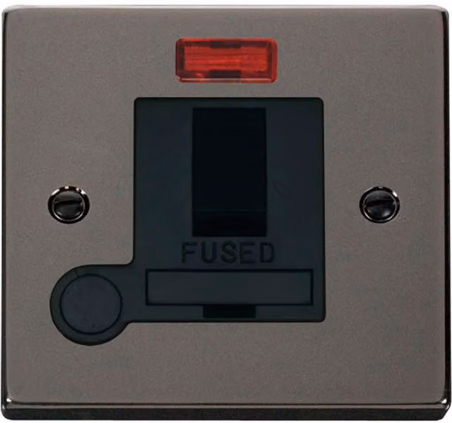 SE HOME Black Surface Socket Plate with Plastic and Metal Construction