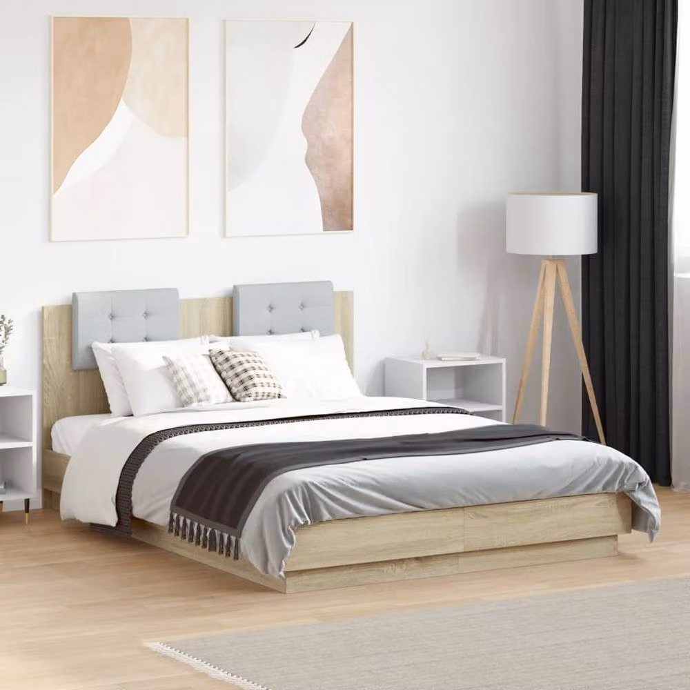 Berkfield Home Soft Bed Frame in Grey, W/D/H: 120 x 190 cm – 2