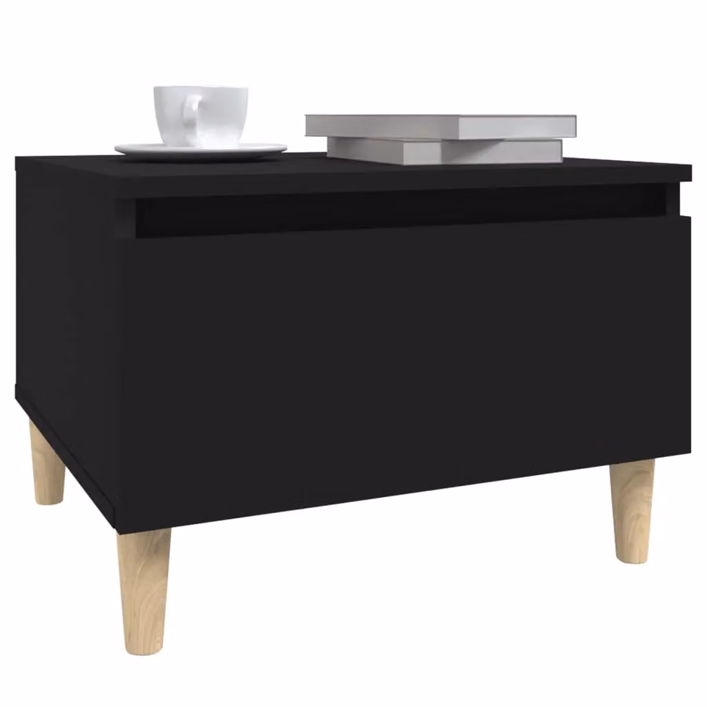Berkfield Home Set of 2 Black Scandinavian Side Tables in Engineered Wood, W/D/H: 50 x 46 x 35 cm – 3