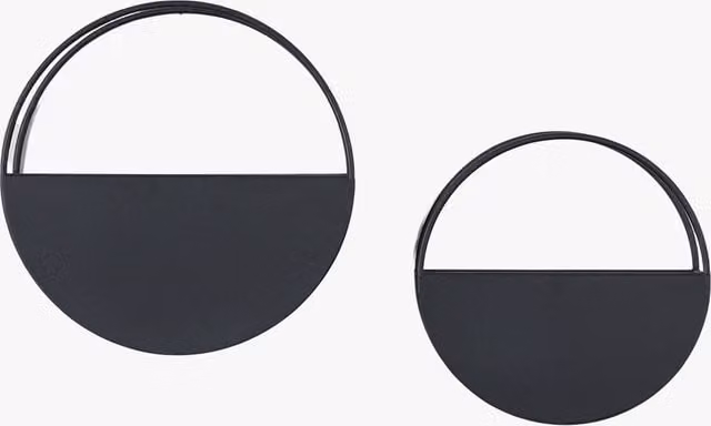 Perch & Parrow Set of Two Geometric Black Metal Wall Planters